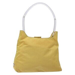 Authentic PRADA Shoulder Bag Nylon Plastic Yellow Silver